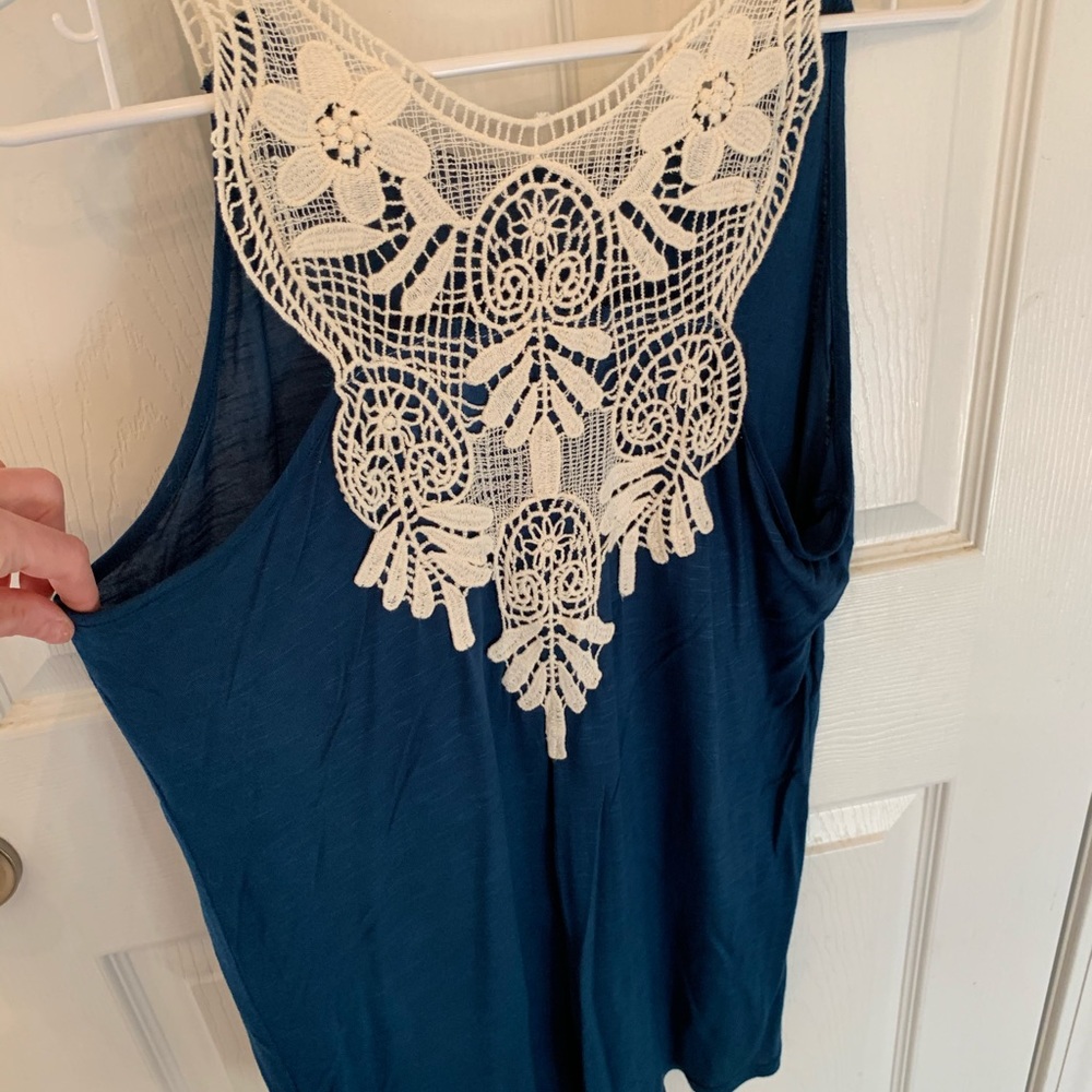 DETAILS adorned navy blue camisole